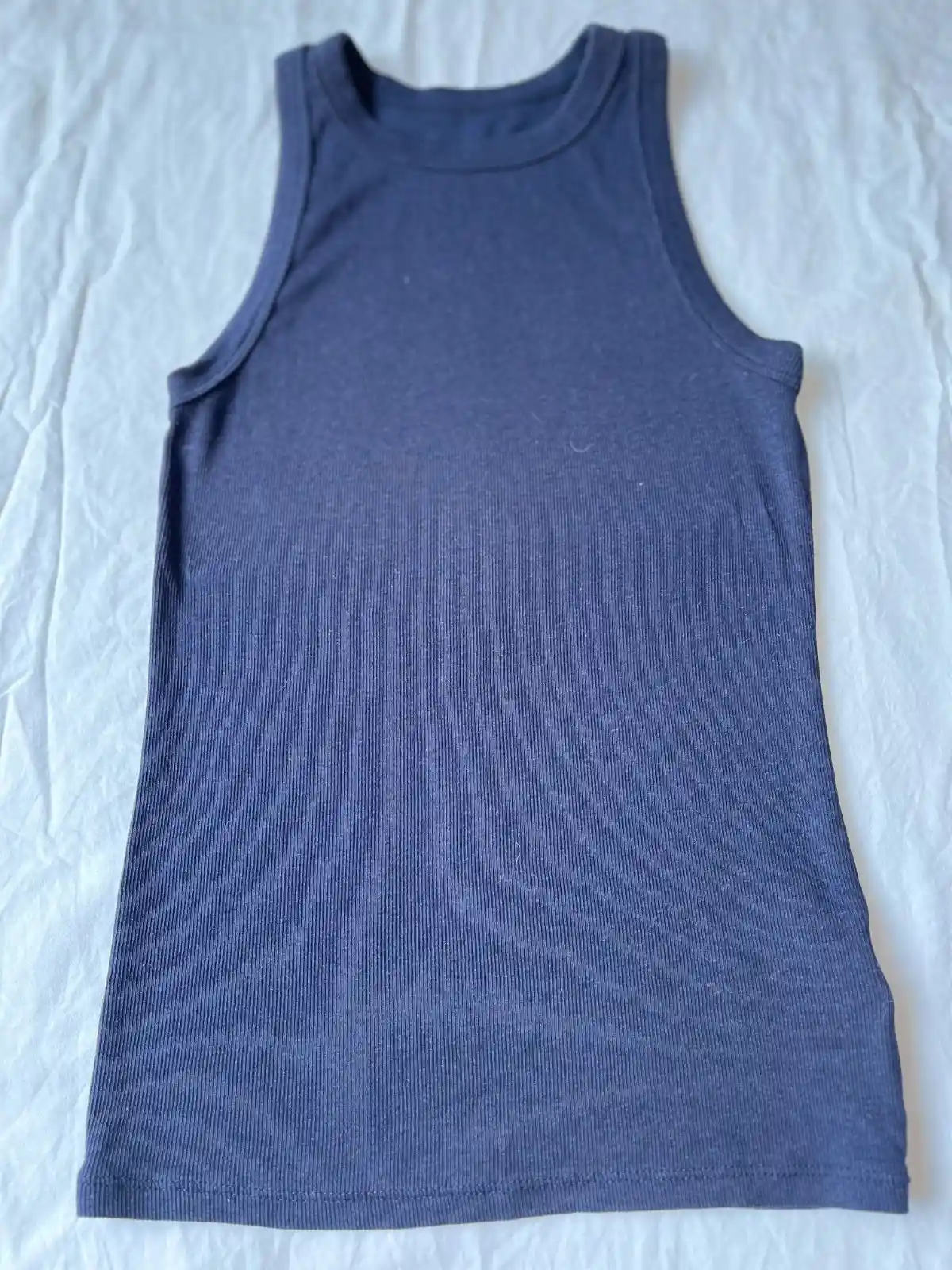 Musculosa azul canalé - Talle S
