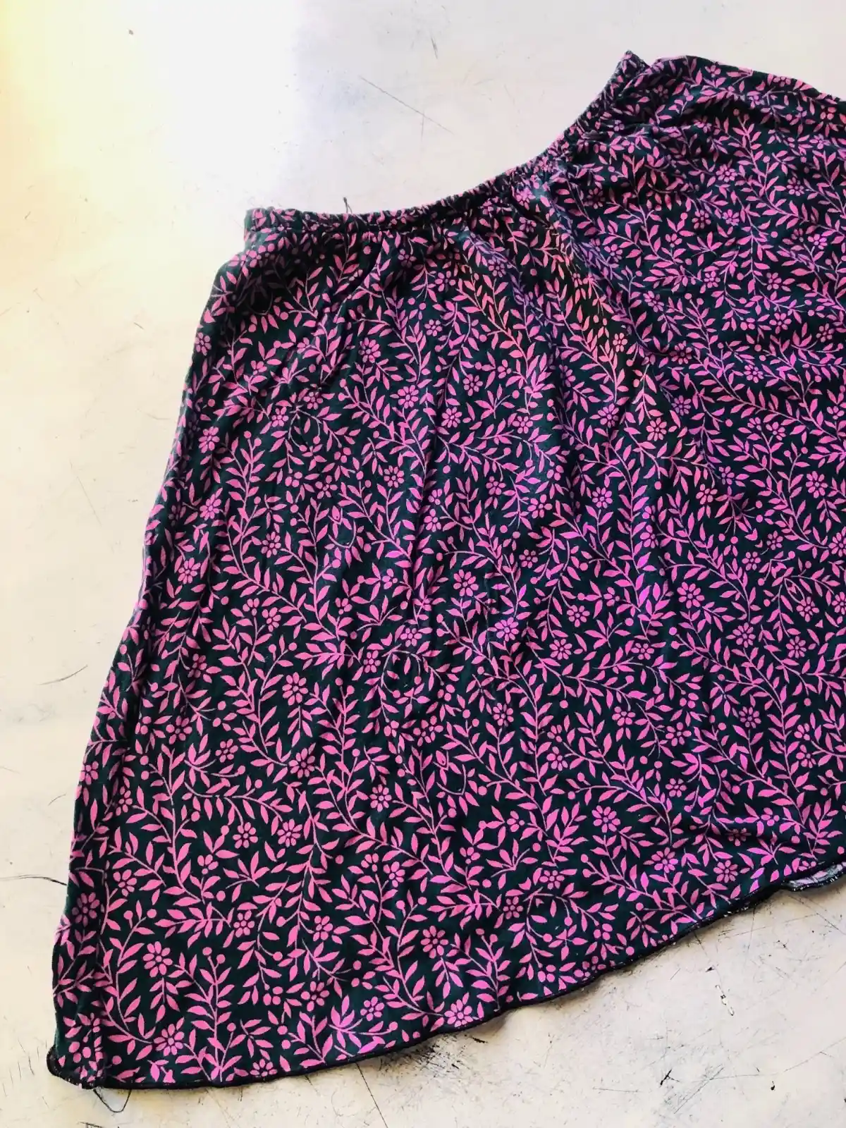 Pollera estampado floral fucsia - Talle S/M