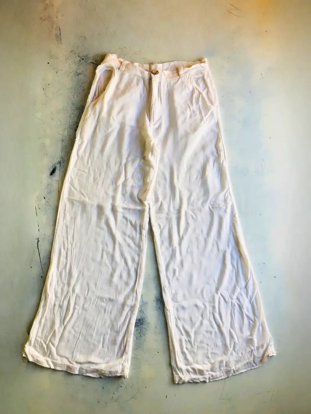 Pantalón crudo/beige lino liviano - Talle 38