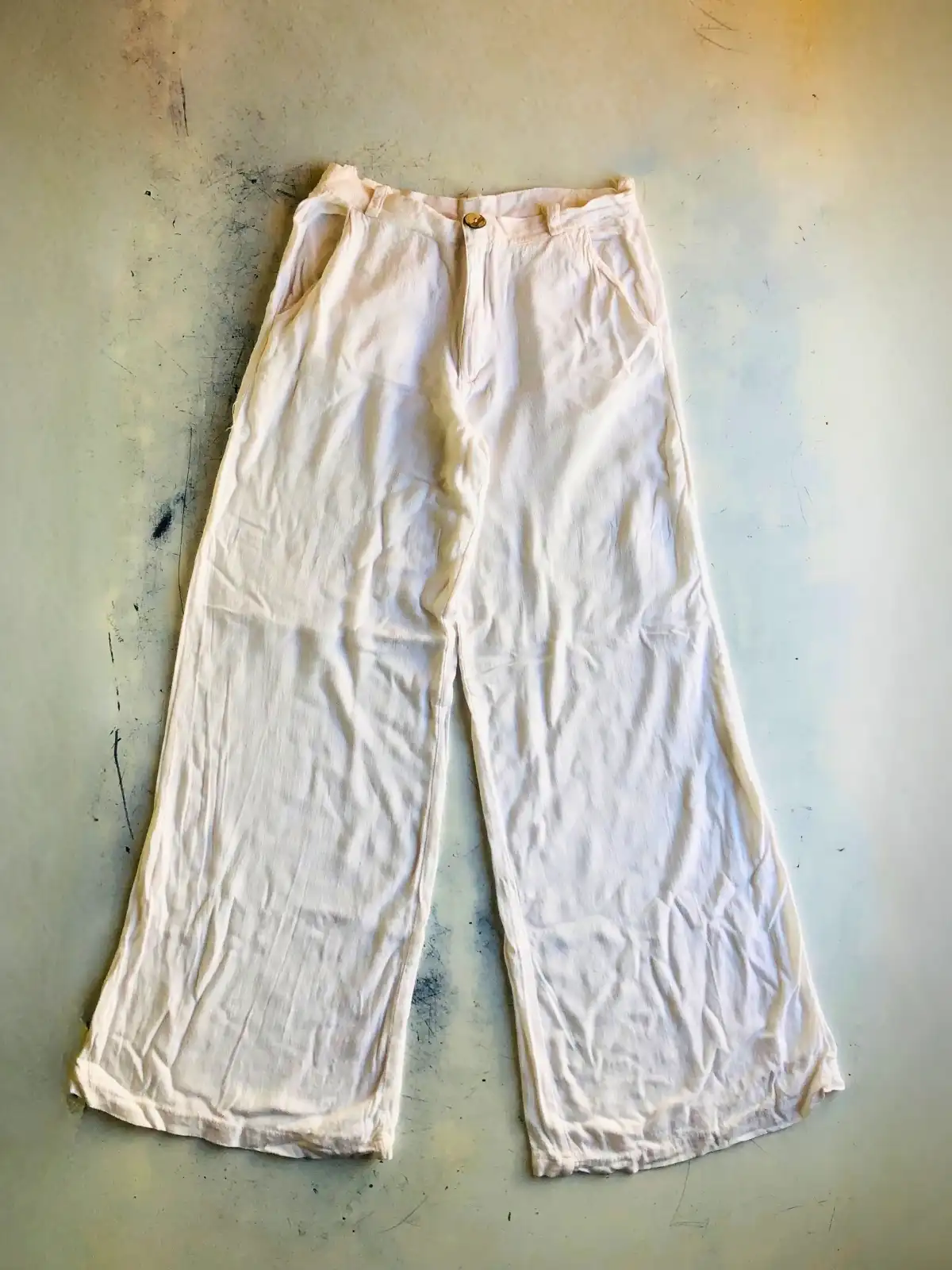 Pantalón crudo/beige lino liviano - Talle 38
