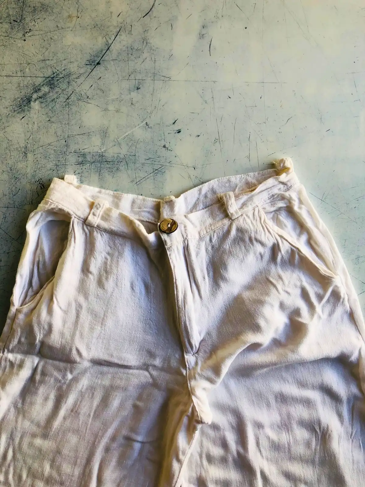 Pantalón crudo/beige lino liviano - Talle 38