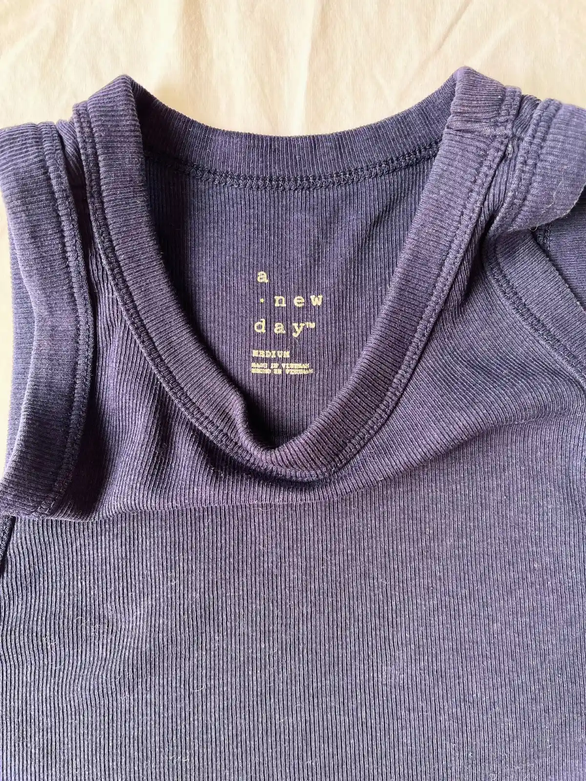 Musculosa azul canalé - Talle S
