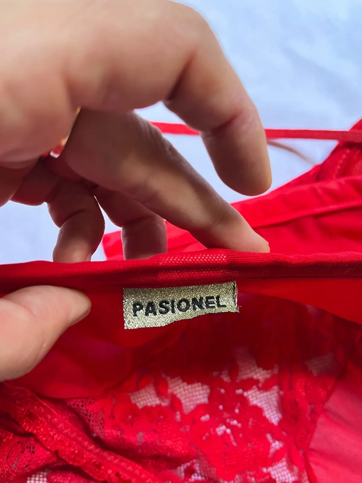 Corset rojo encaje y ligas (Pasionel) - Talle S