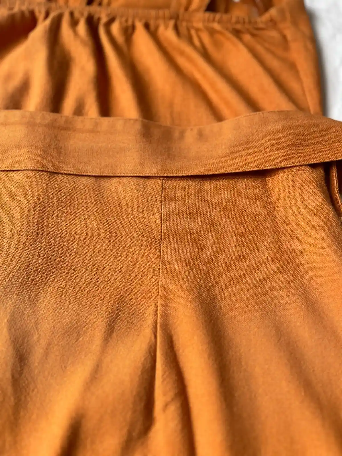 Vestido abotonado naranja lino (Vertiche) - Talle M
