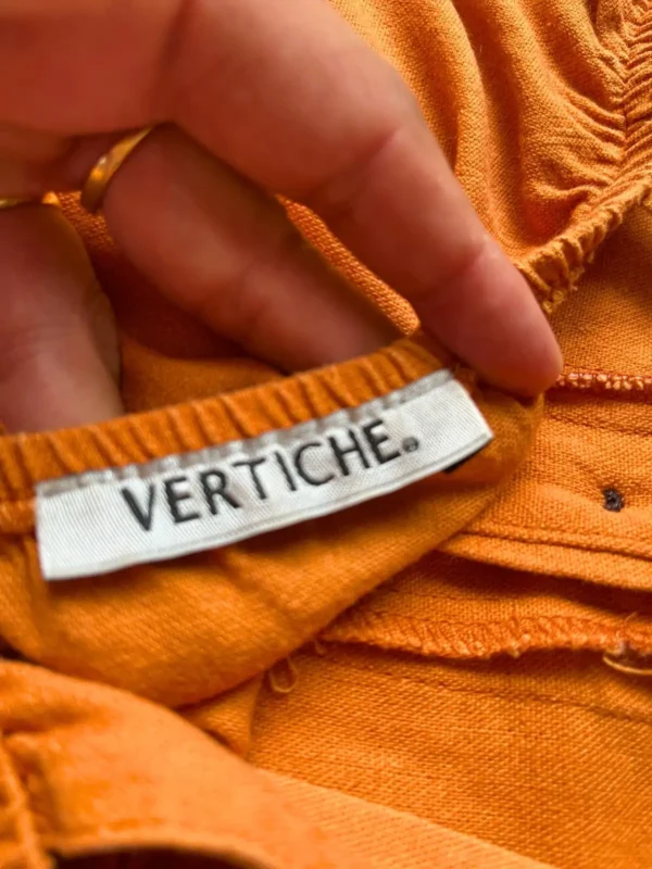 Foto 3 de Vestido abotonado naranja lino (Vertiche) - Talle M