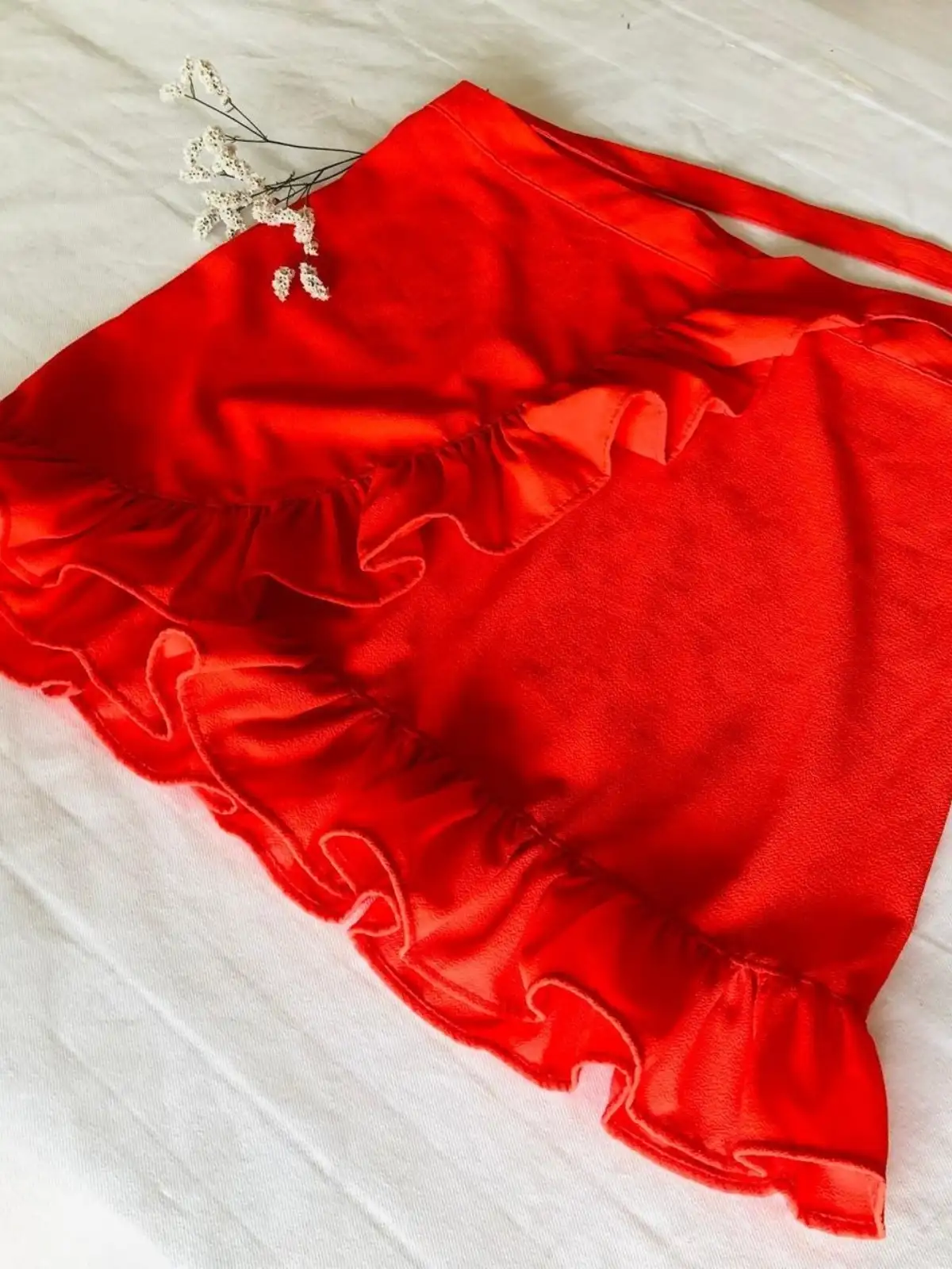 Pollera coral con volados (ajustable) - Talle S/M
