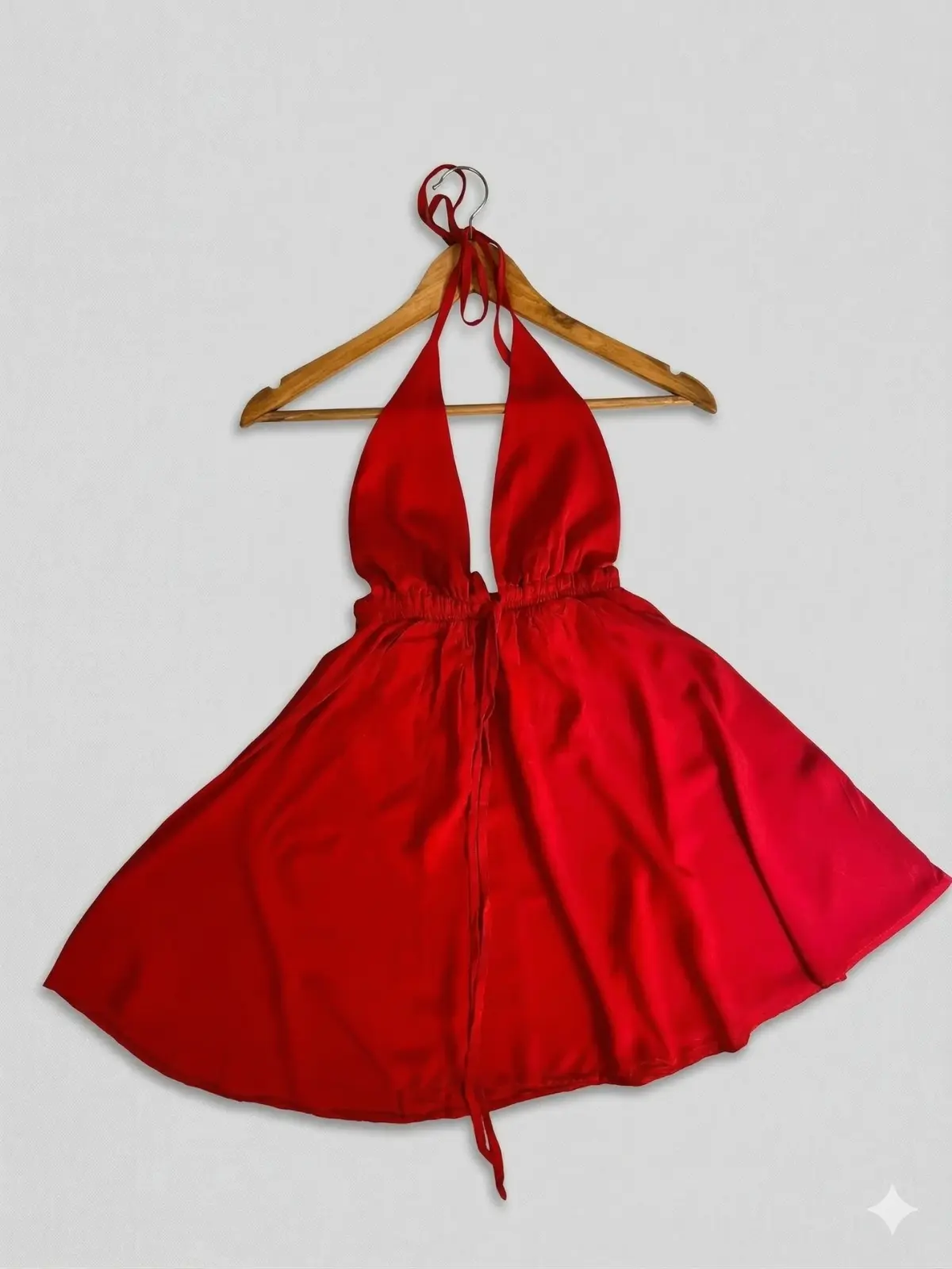 Vestido rojo cruzado halter - Talle S