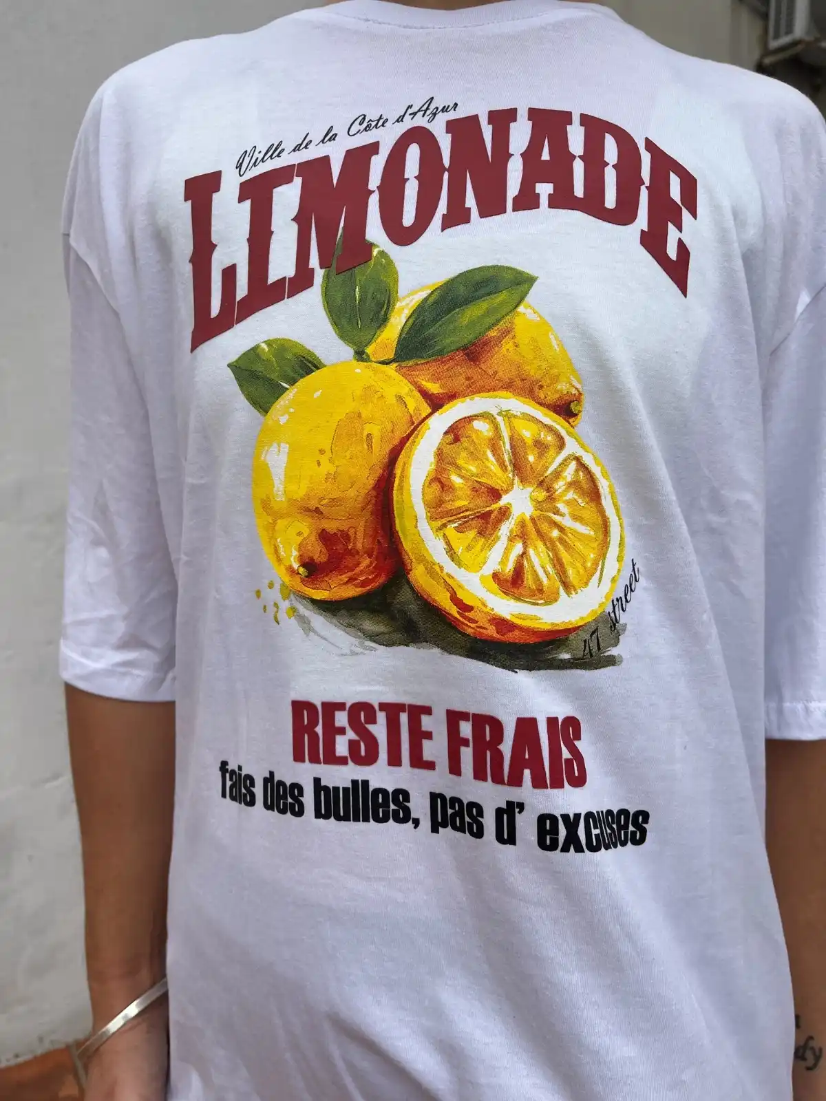 Remera oversize blanca Limonade (47 Street)