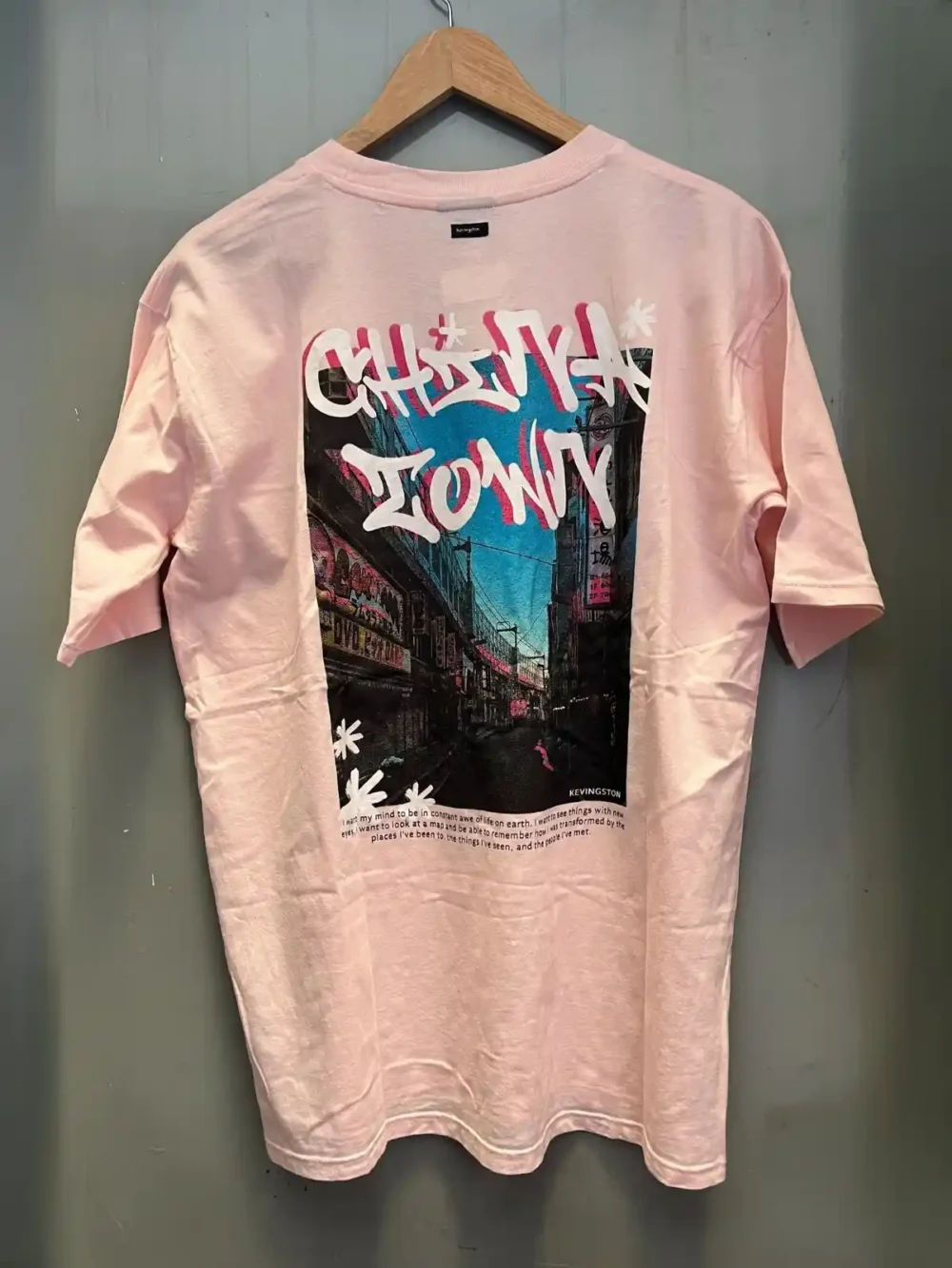 Remera oversize rosa Chelsea Downy (Kevington)