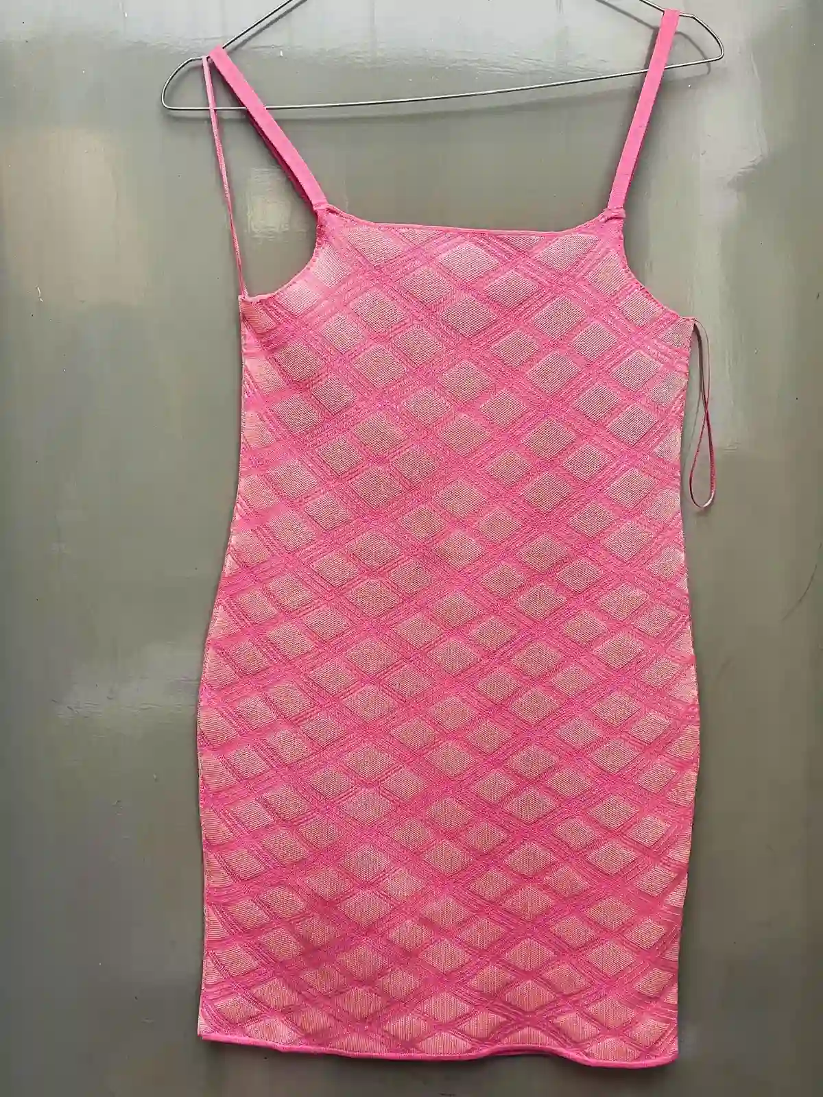 Vestido rosa rombos (Zara) - Talle XS
