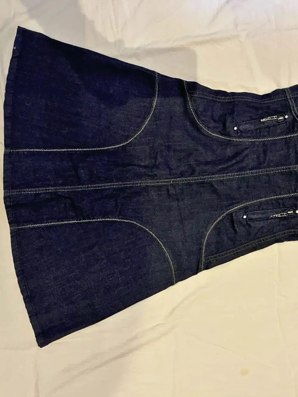 Vestido denim azul cierre frontal - Talle S