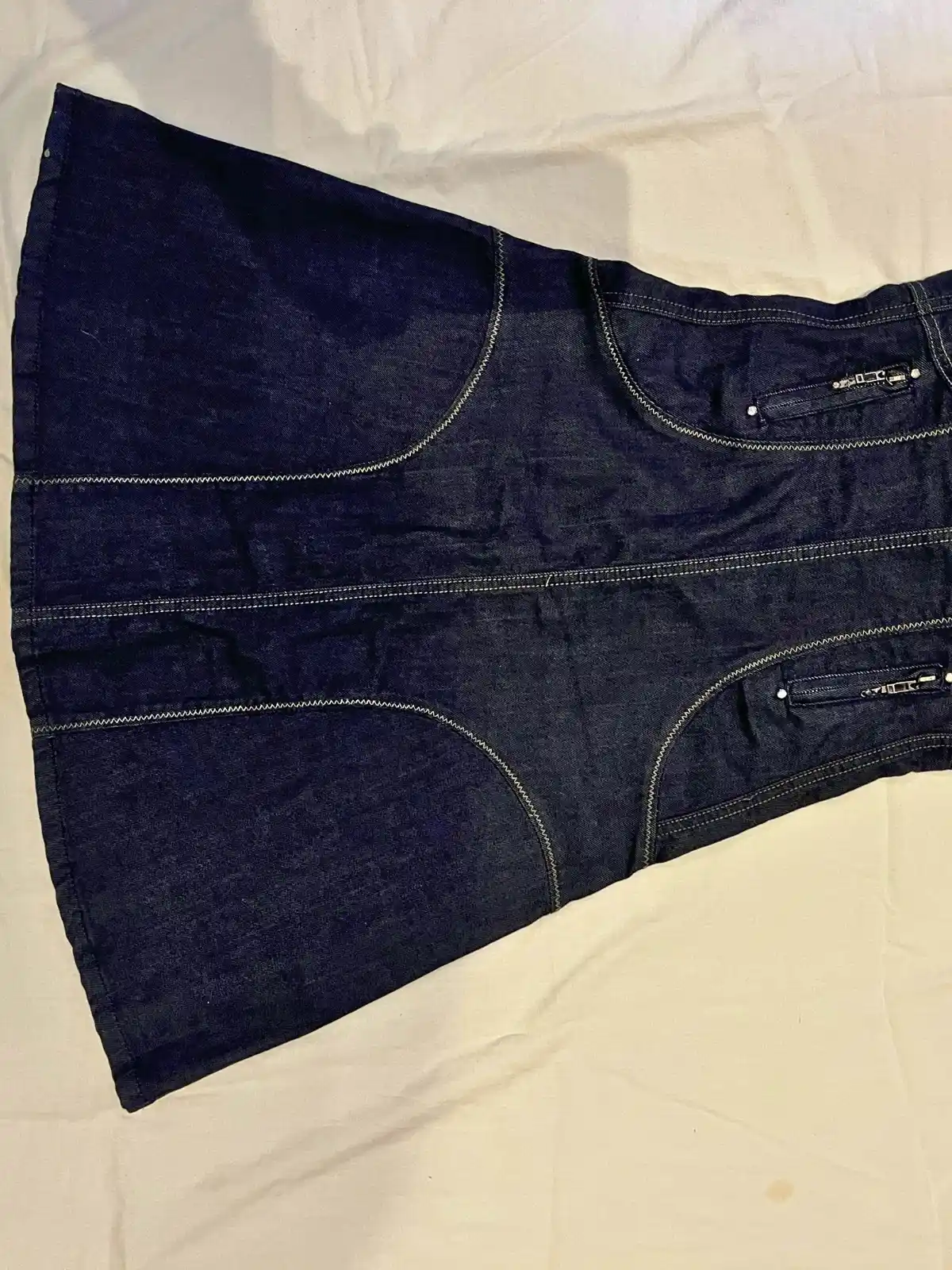 Vestido denim azul cierre frontal - Talle S