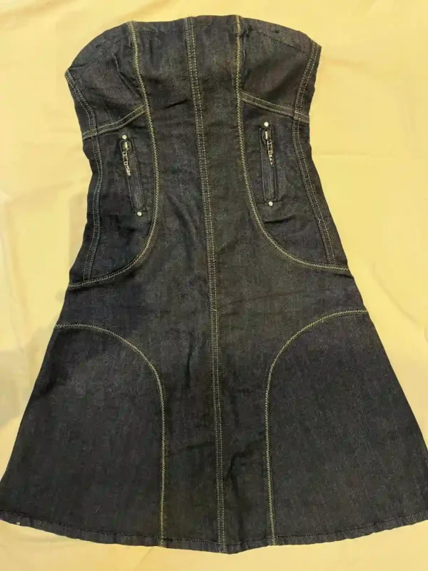 Foto 4 de Vestido denim azul cierre frontal - Talle S