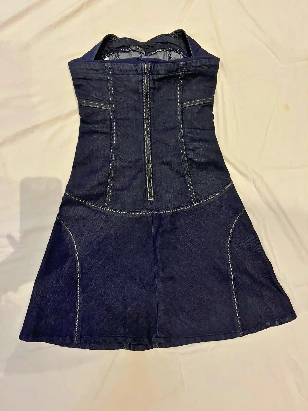 Vestido denim azul cierre frontal - Talle S