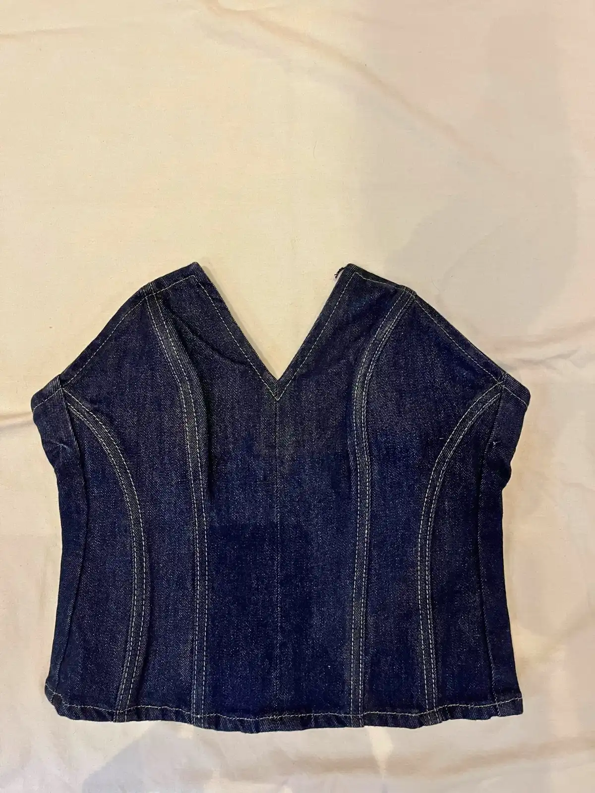 Corset/top denim oscuro - Talle S