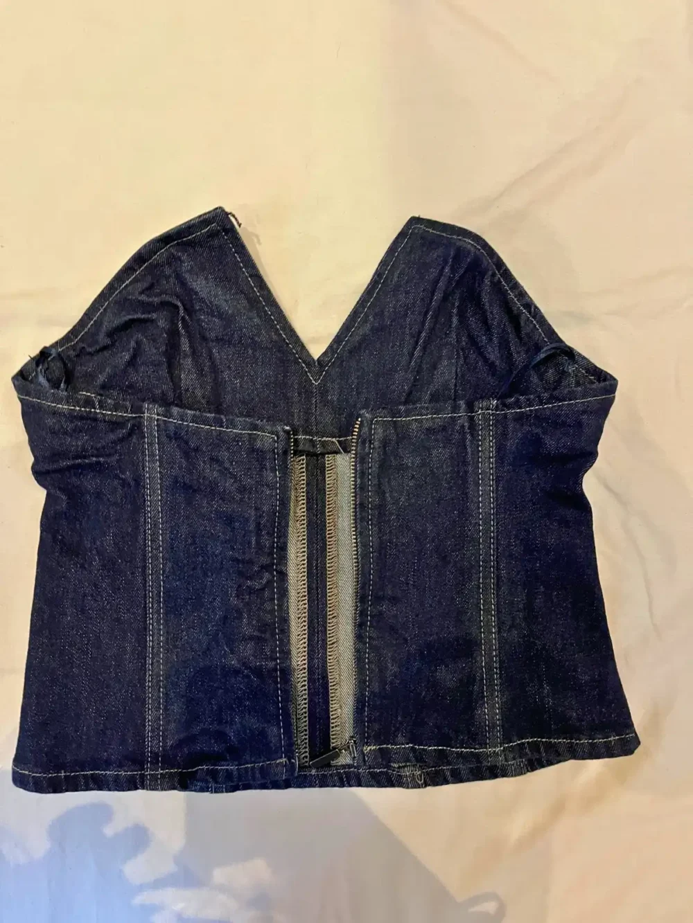 Corset/top denim oscuro - Talle S