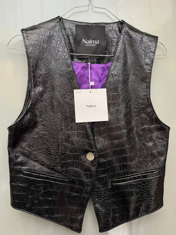 Foto 1 de Chaleco croc negro forro violeta (Naíma) - Talle XS